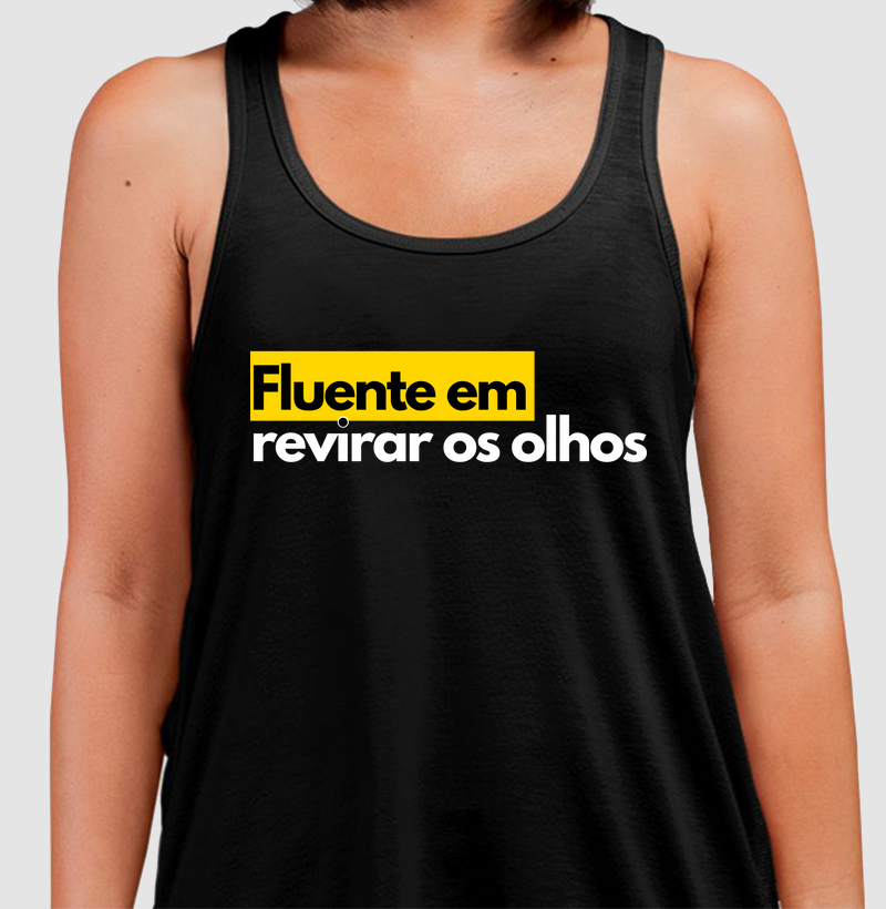 Fluente em revirar os olhos