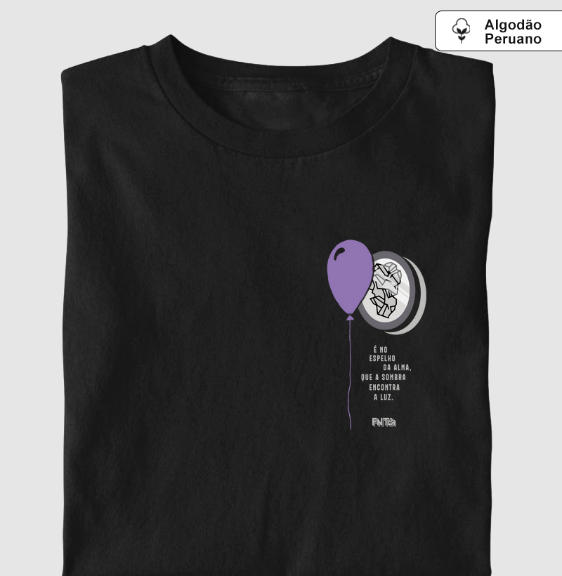 T-SHIRT "HUMANOS E MONSTROS" / ESPELHOS DA ALMA (ALGODÃO PERUANO)
