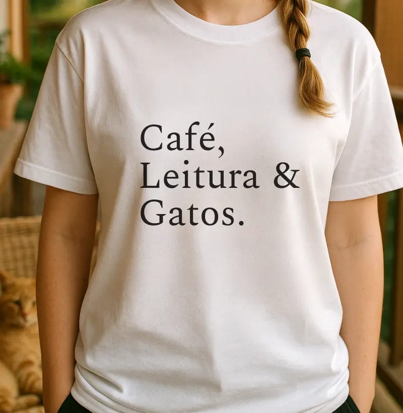 Café, leitura e gatos