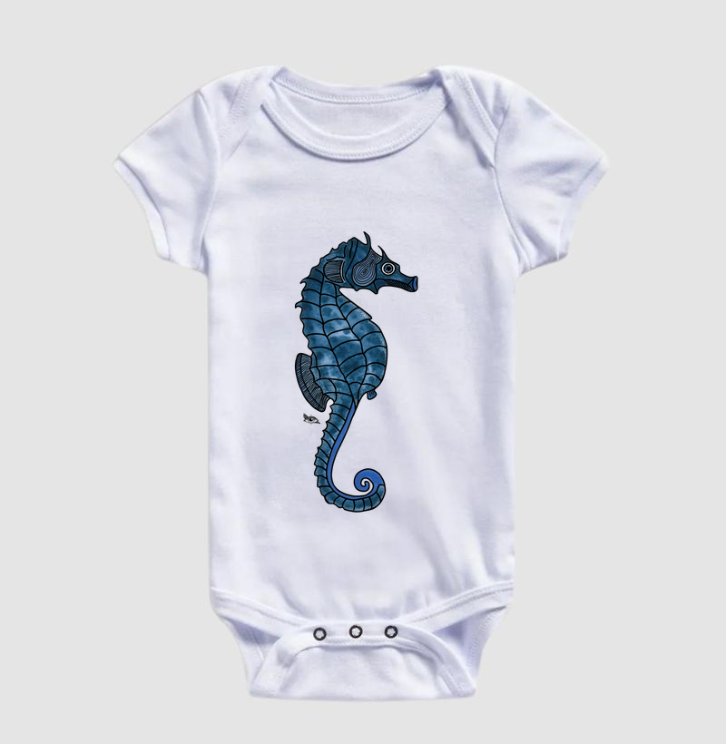 Cavalo Marinho Azul - Aquarela