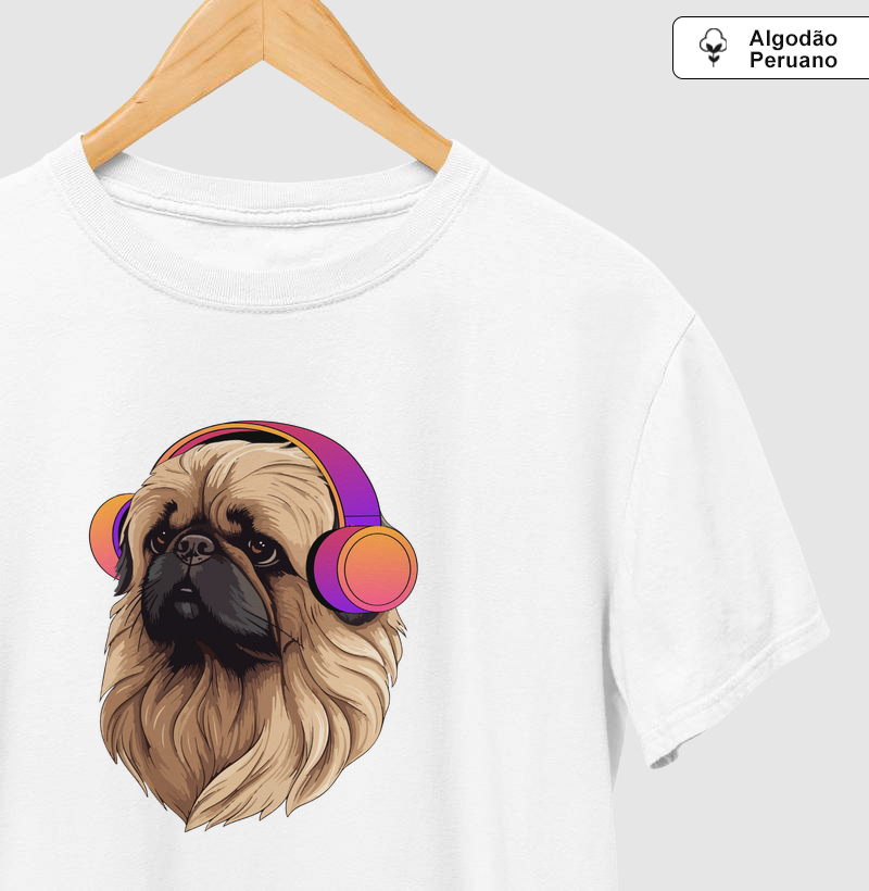 Pequinês de phone de ouvido