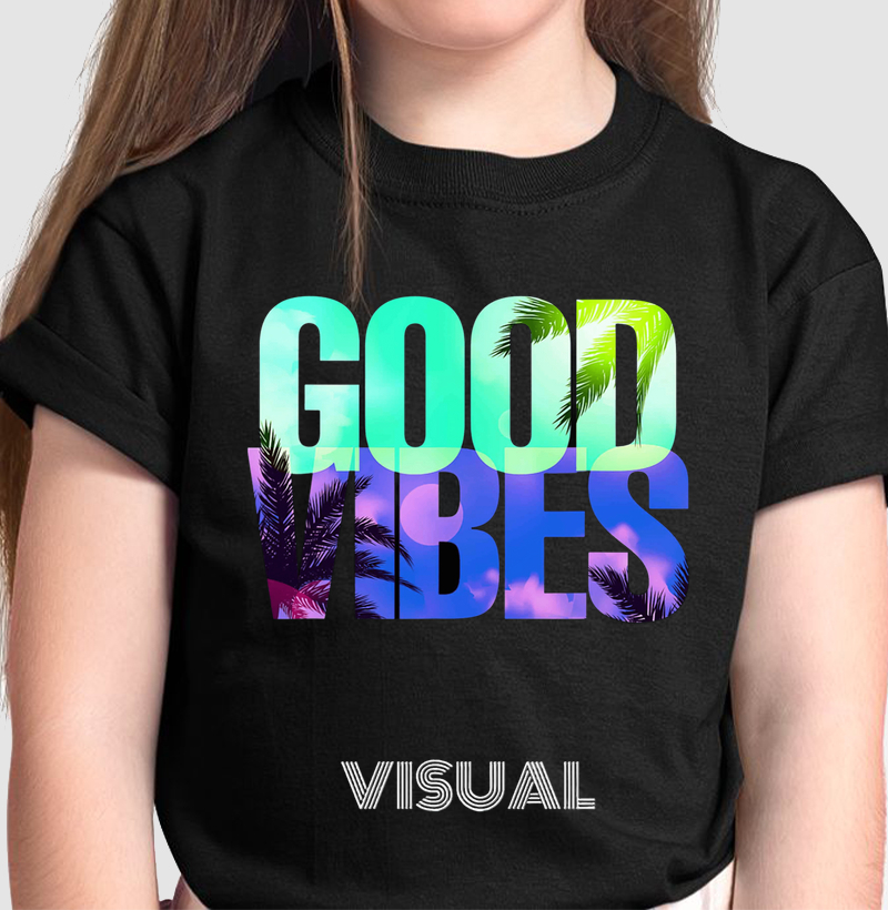 Camiseta Infantil Good Vibes - Visual