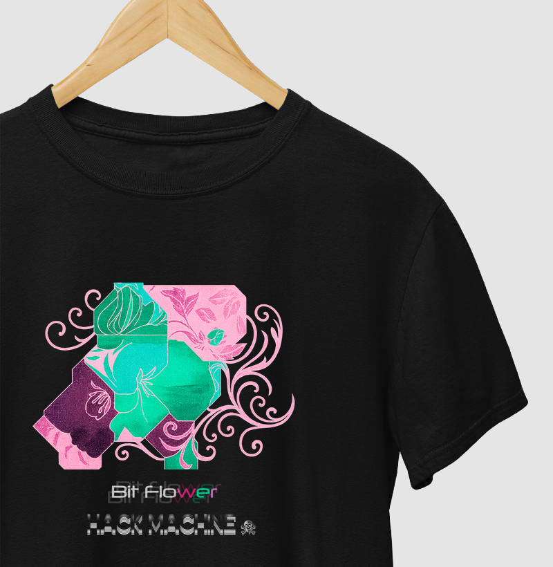 Camiseta Bit Flower Abstract Bloom | Hack Machine™
