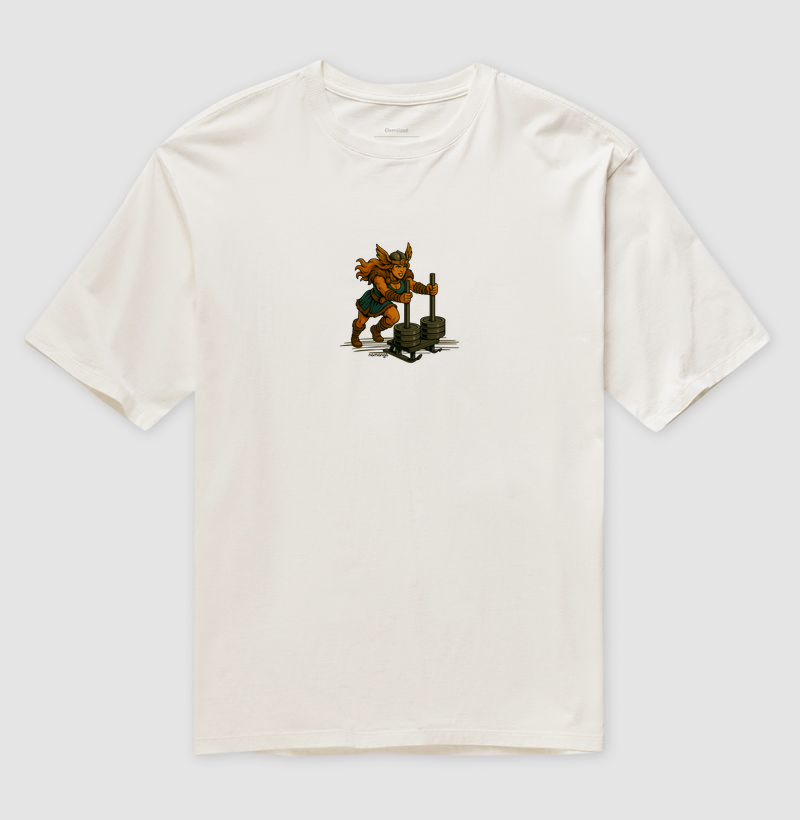 Camiseta Oversized Treino Vikinga com Sled Feminina – Na Manga