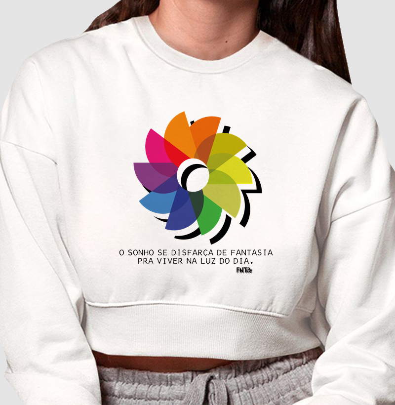 MOLETOM CROPPED "DIA" / FLOR DO SOL