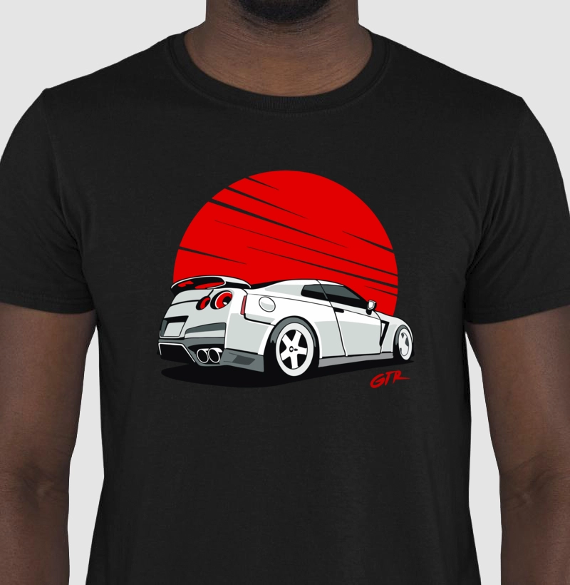 Camiseta JDM Skyline GT-R com Círculo da Bandeira do Japão