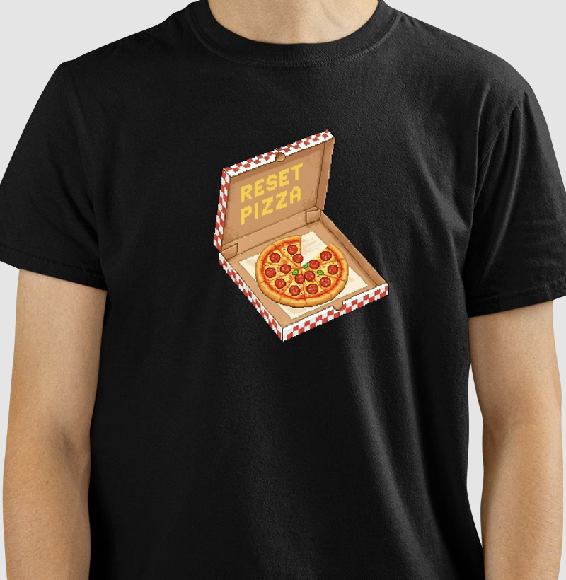 Camiseta Reset Pizza Reset8Bit