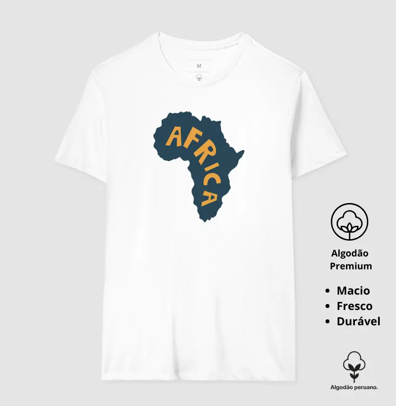 Camiseta Animalis Africa Maps 100% Algodão Peruano
