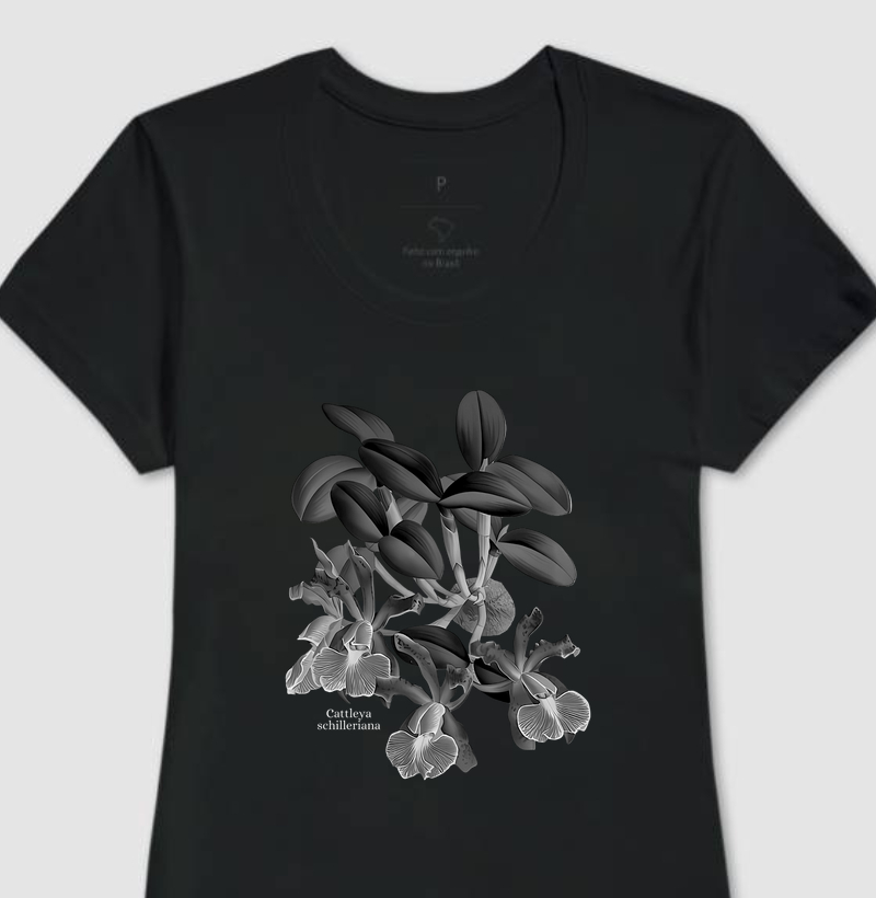 Camiseta Feminina Cattleya schilleriana P&B