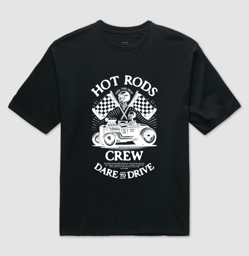 Camiseta Oversized - Hot Rods