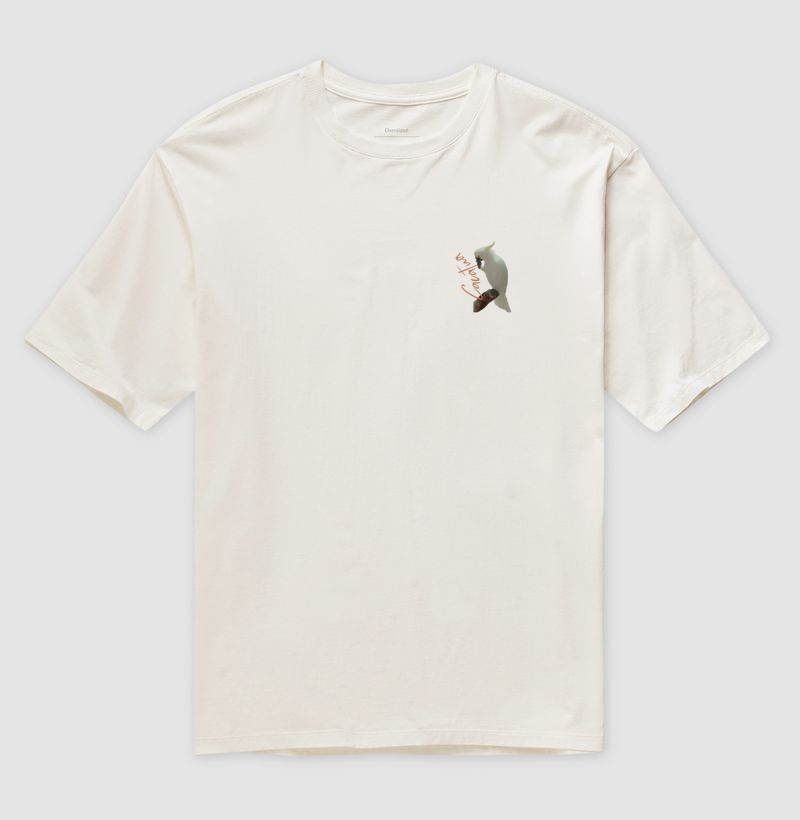 Camiseta Oversized - Minimalista Cacatua