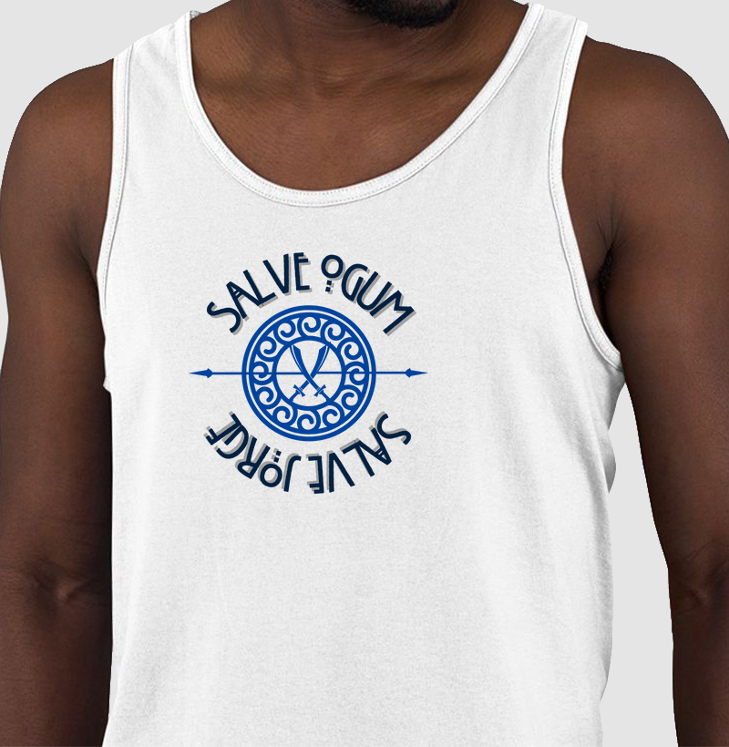 Camiseta Salve Ogum Salve Jorge Sombreada Branca Masc.