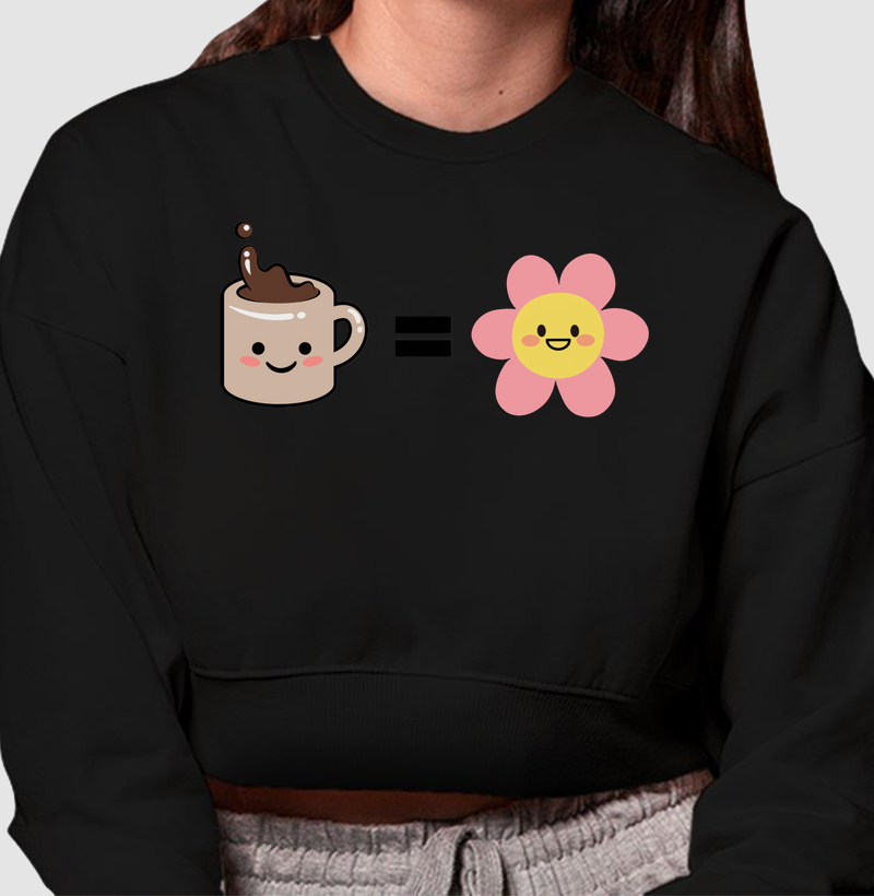 HONESTEE COFFEE & FLOWER Cropped Moletom