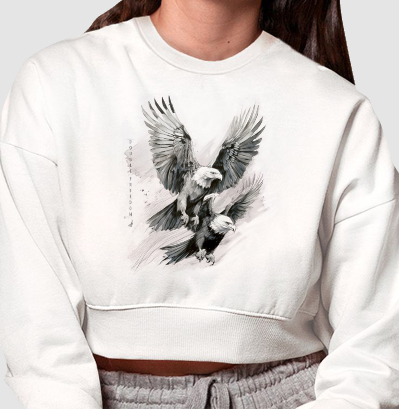 Dupla Liberdade - Águias - Moletom Cropped