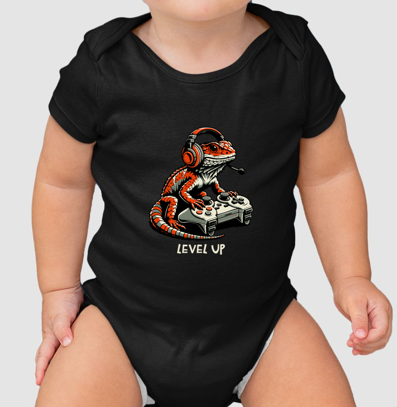 Body Infantil “Calango Gamer - Level Up"
