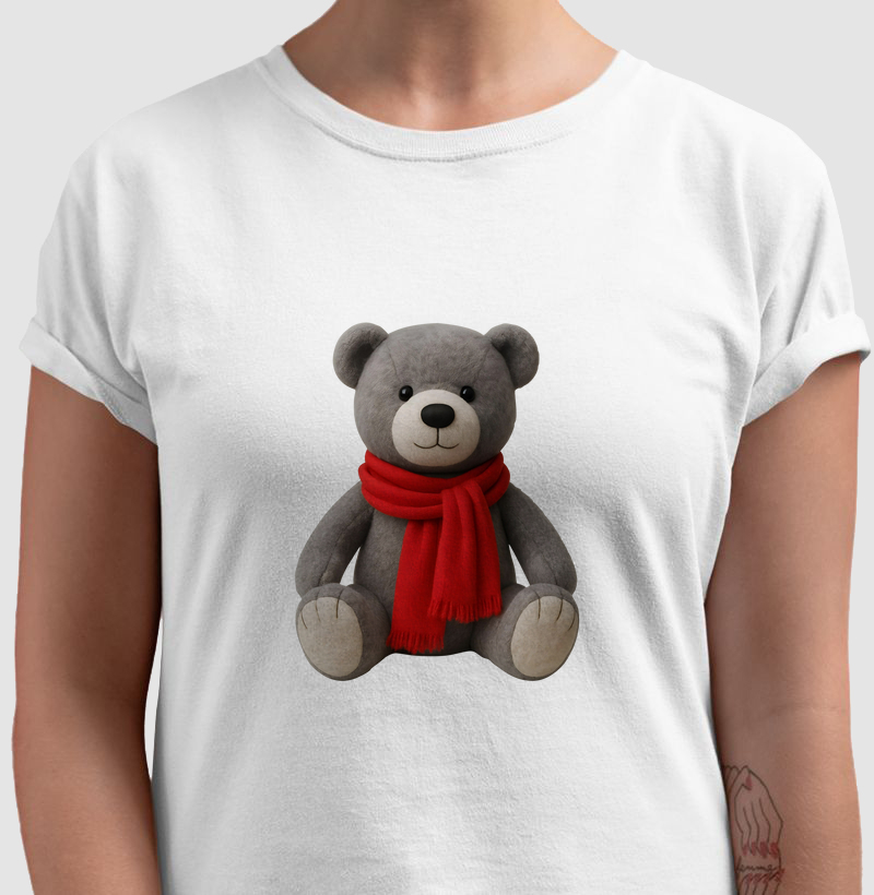 Camiseta 100% Algodão Urso Grey