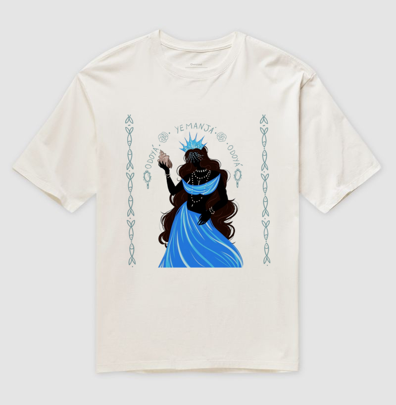 Camiseta Oversize Odoyá Yemanjá 100% algodão