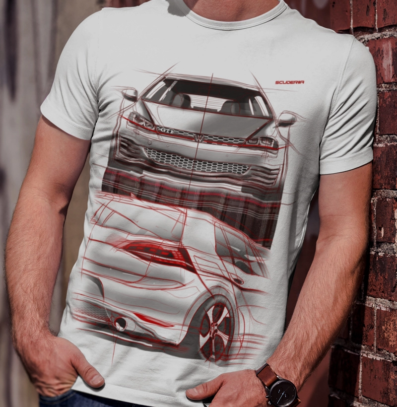Camiseta GOLF GTI MK7 SKETCH ART SCUDERIIA