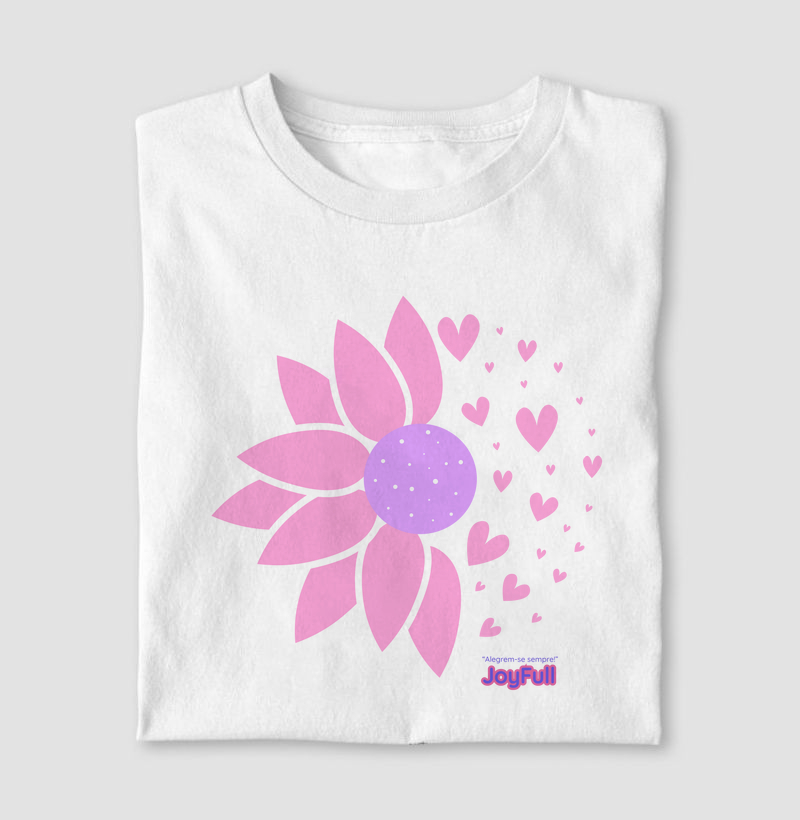 Camiseta Girassois Alegrem-se Clássica Rosa