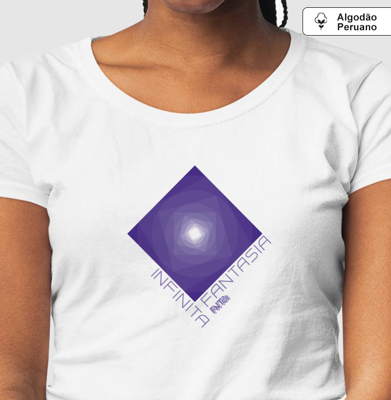 T-SHIRT "INFINITA FANTASIA" / ROXO ESTAMPA MÉDIA (ALGODÃO PERUANO)