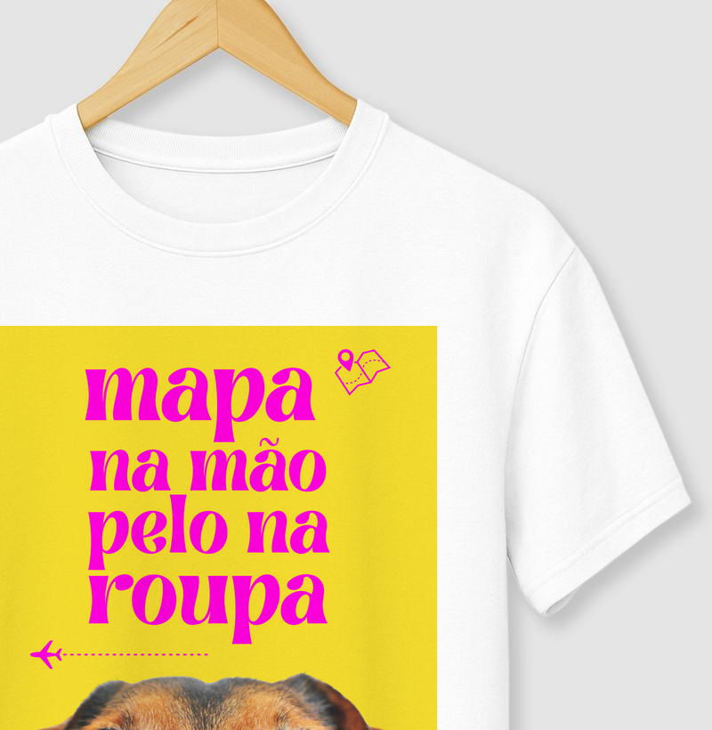 Mapa na mão, pelo na roupa