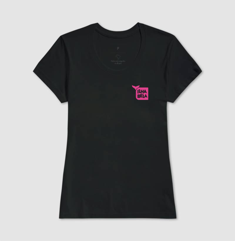 Camiseta Ilhabela Baleia Melina Baby Look Rosa