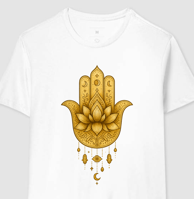 Hamsa Lótus Dourada