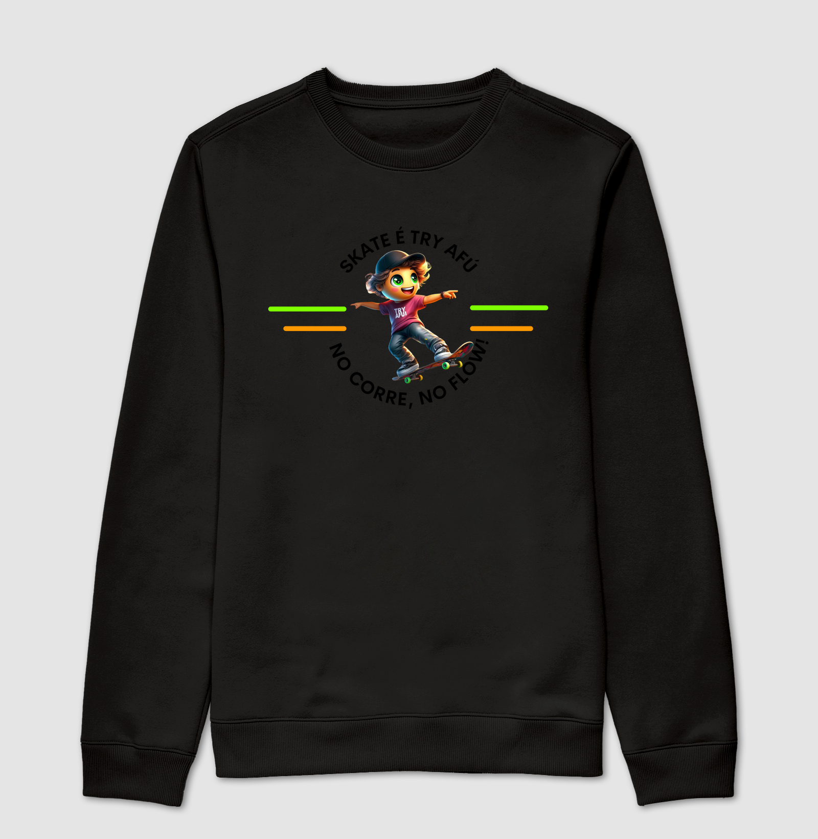 🔥🛹 Moletom Careca Slim Try Afú – Estilo, Conforto e Atitude!  – Skate é Try Afú no Corre e no Flow! 🛹🔥
