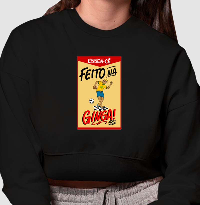 Cropped moletom coleção - ''feito na ginga br'' 