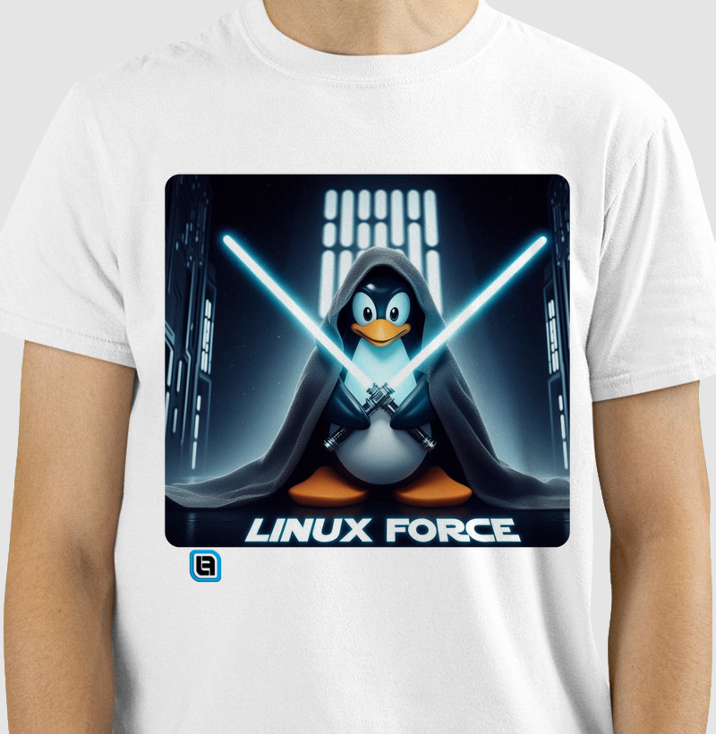 Camisa Linux Force - Pinguim Jedi