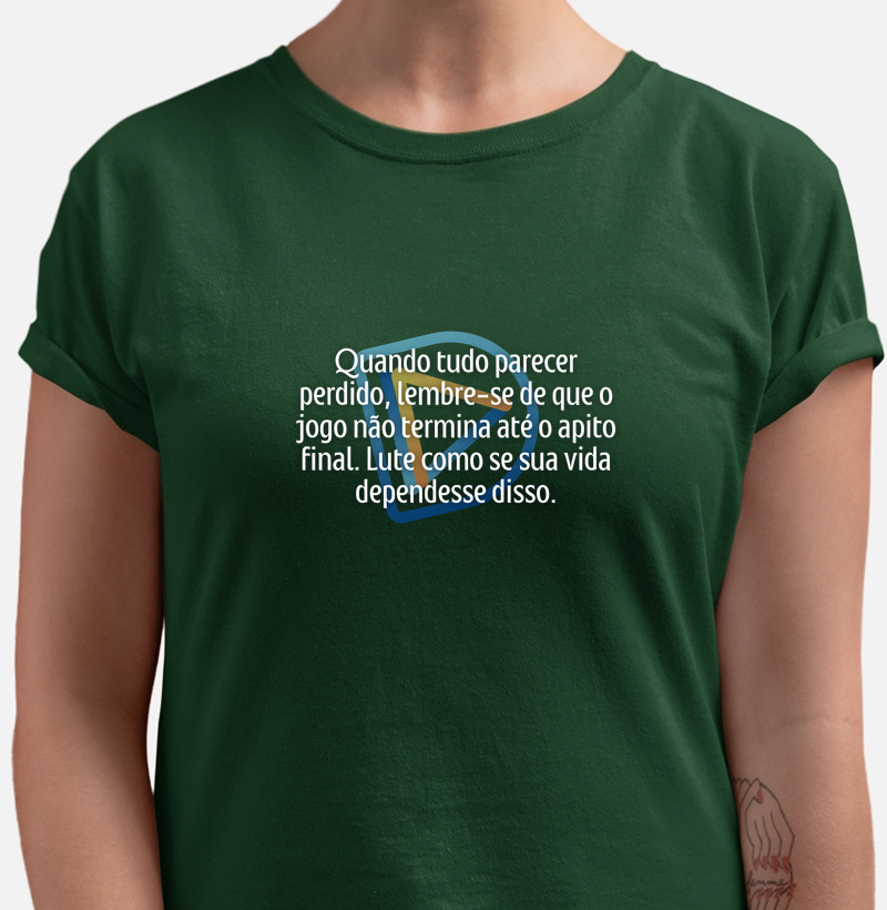 Camiseta Básica DVA "Não Desista Até o Fim!"