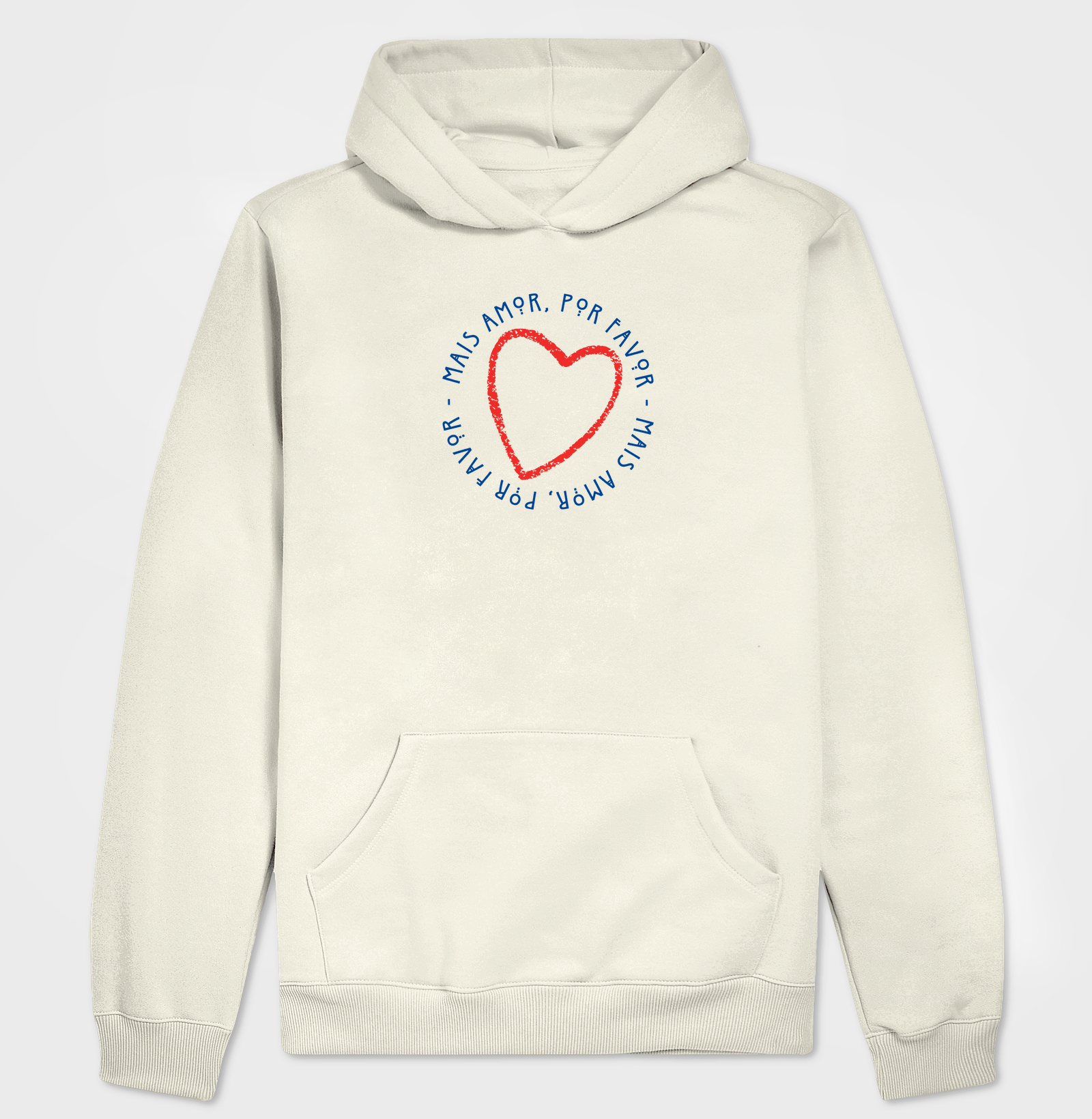 Estampa Coração Mais Amor Off White Masc.