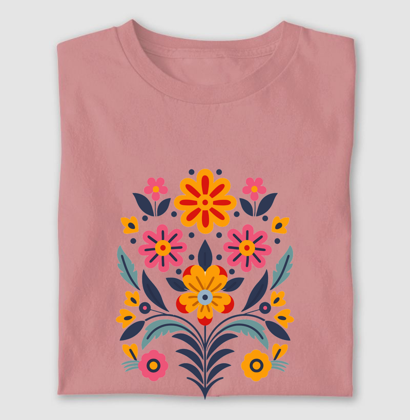HONESTEE ART FLORAL LARANJA