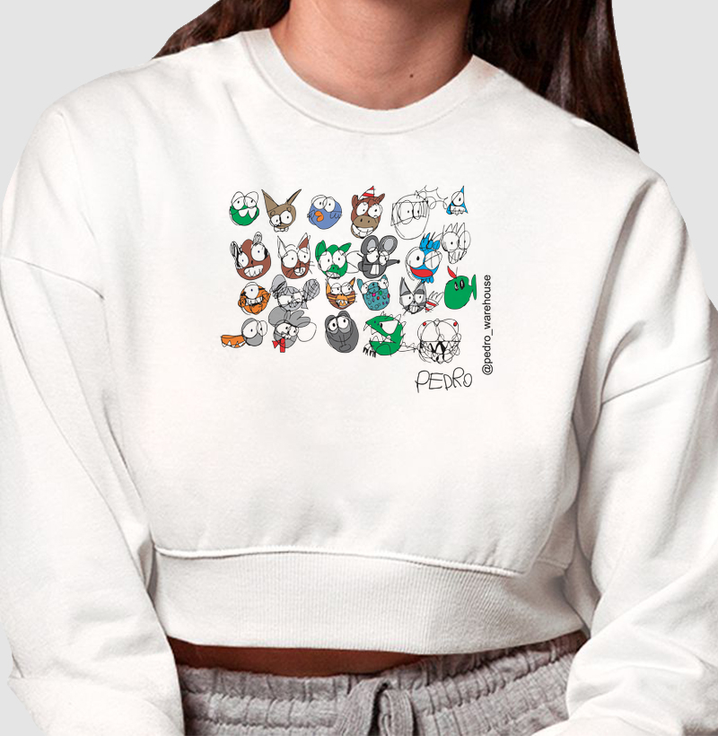 MOLETOM CROPPED - MONSTROS