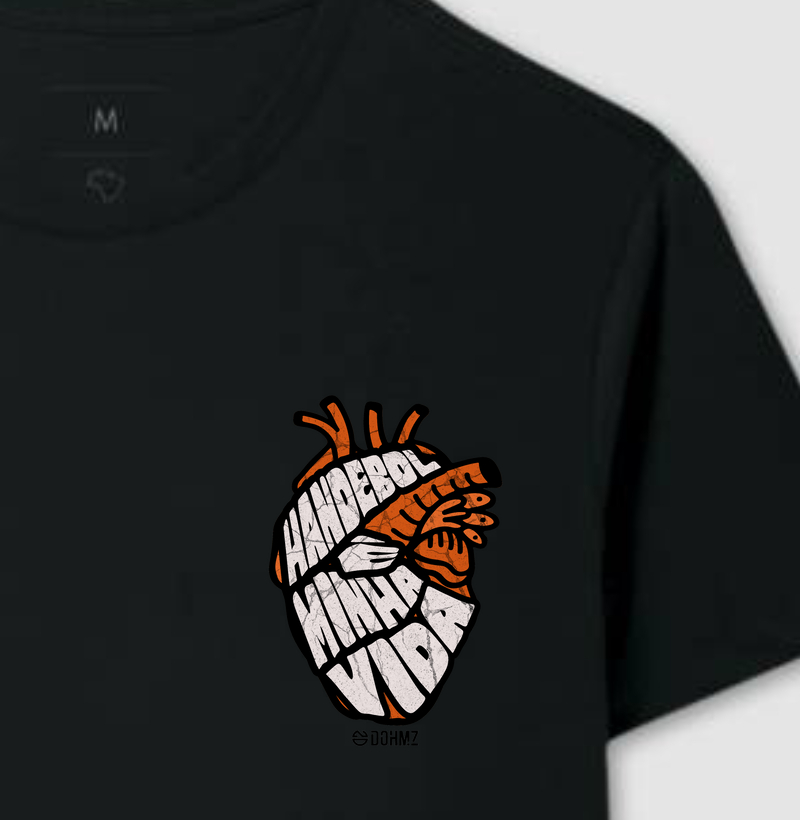 Camiseta de Handebol - HANDEBOL É MINHA VIDA- CORAÇÃO LRJ