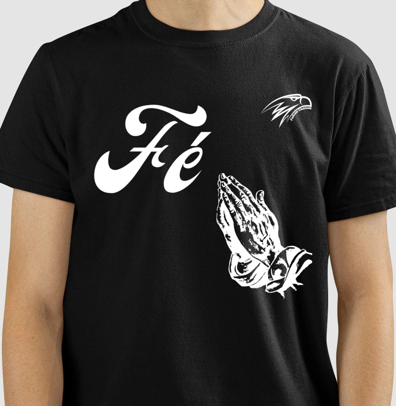 Camiseta Masculina Fé Letras Brancas