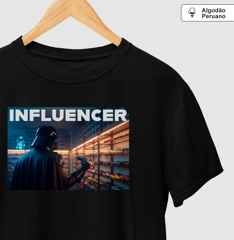 Camiseta algodão peruano influencer Dark Side Collector – edição lendária e limitada