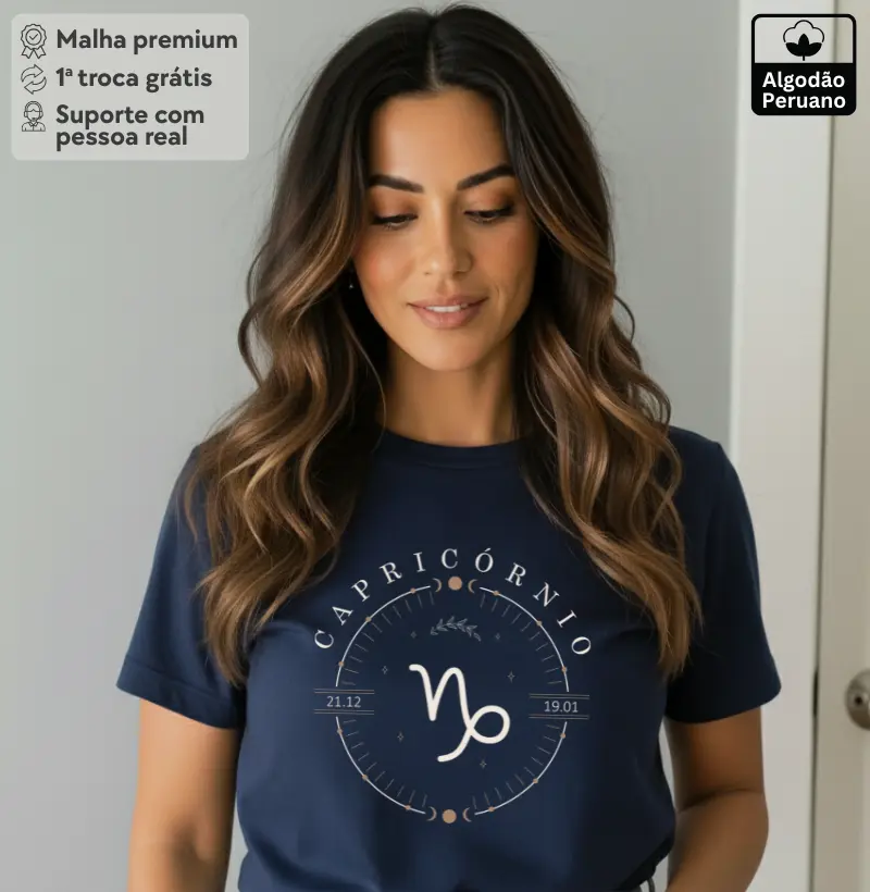 Camiseta Zodíaco Capricórnio - Algodão Peruano