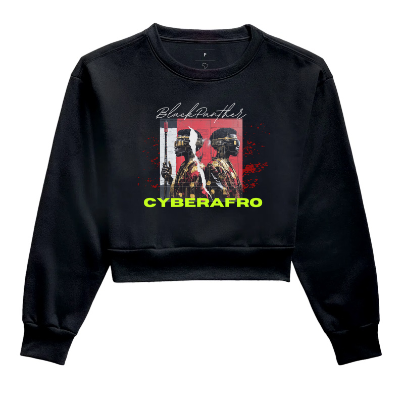 Cropped Moletom Black Panther