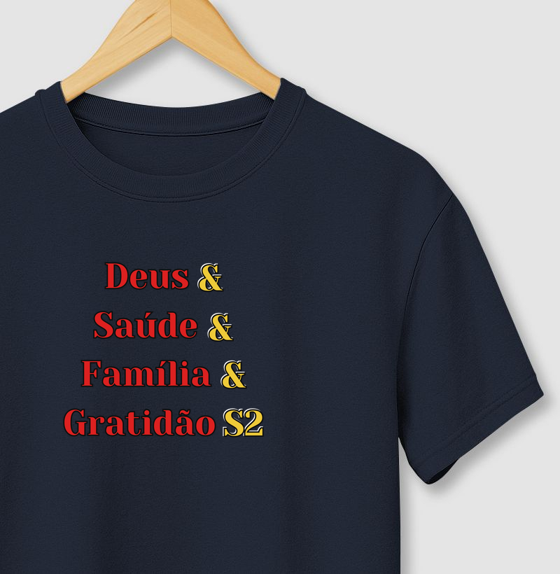 Camiseta Natal Deus Saúde Família Gratidão