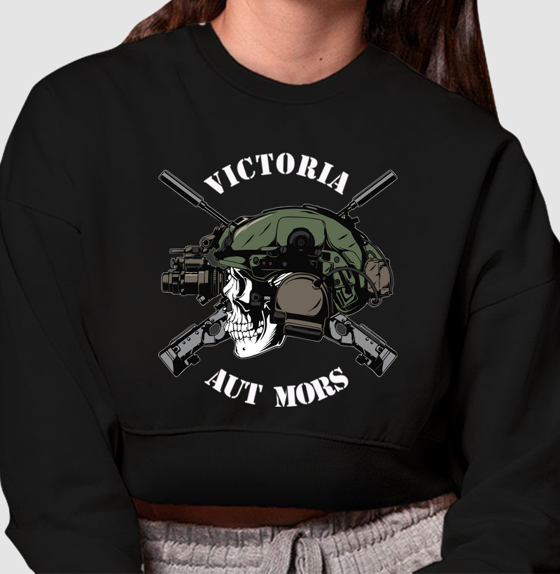 VICTORIA AUT MORS/ Cropped Moletom