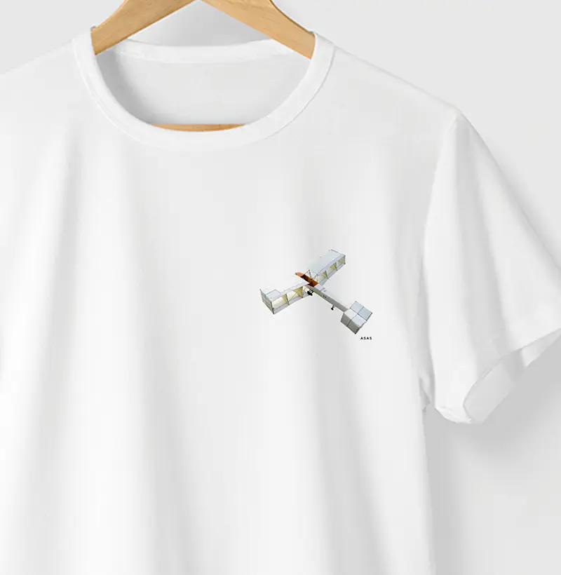 Camiseta AVIÃO 14 BIS - BRANCA - (100% Algodão)