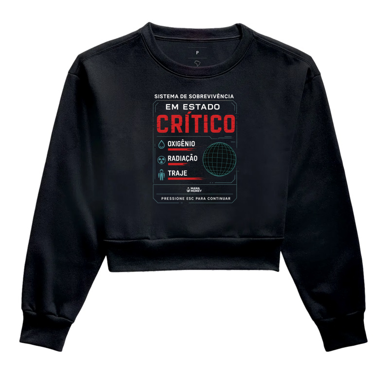 HUD CRÍTICO – Camiseta Gamer Sci-Fi com Estampa Glitch de Sistema em Colapso | ManaMoney Oficial
