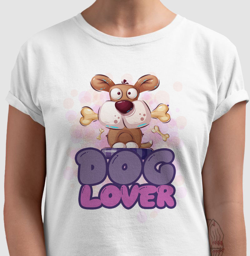 CAMISETA COM ESTAMPA DOG LOVER