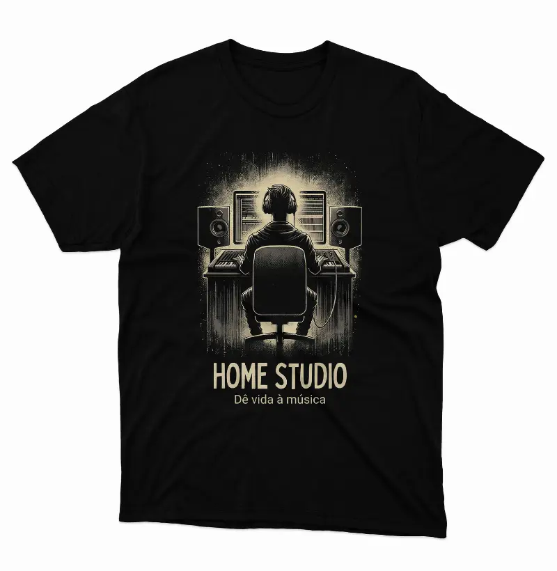 Camiseta Home Studio. Dê Vida à Música.