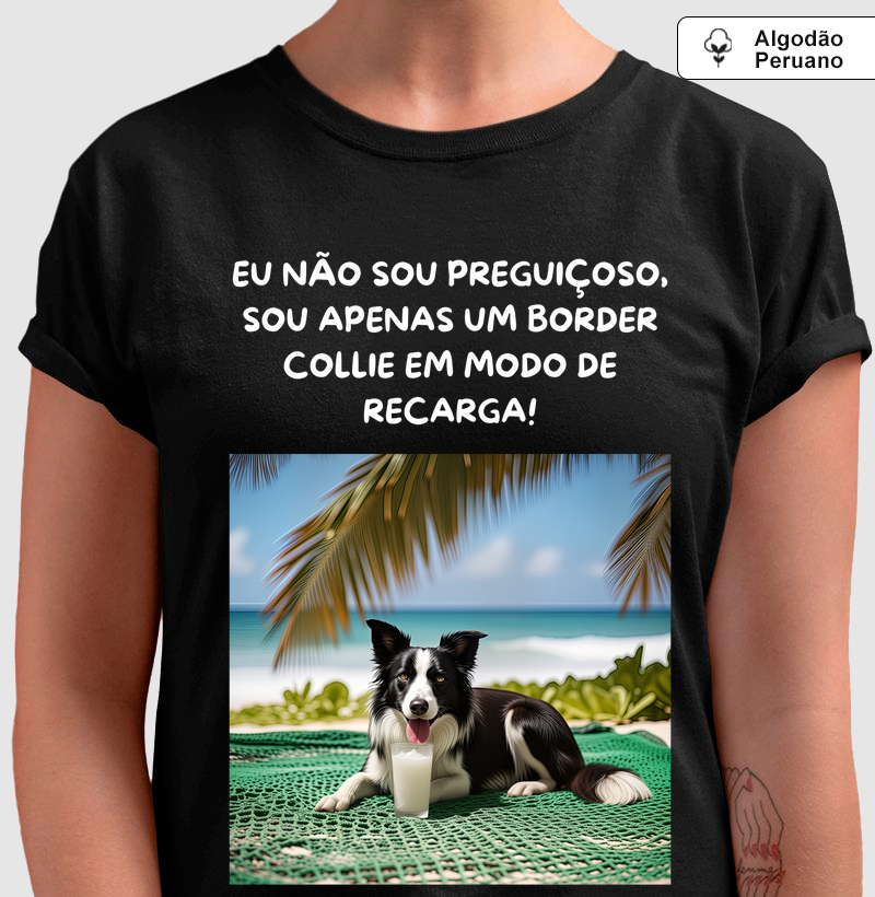 Border collie em modo recarga