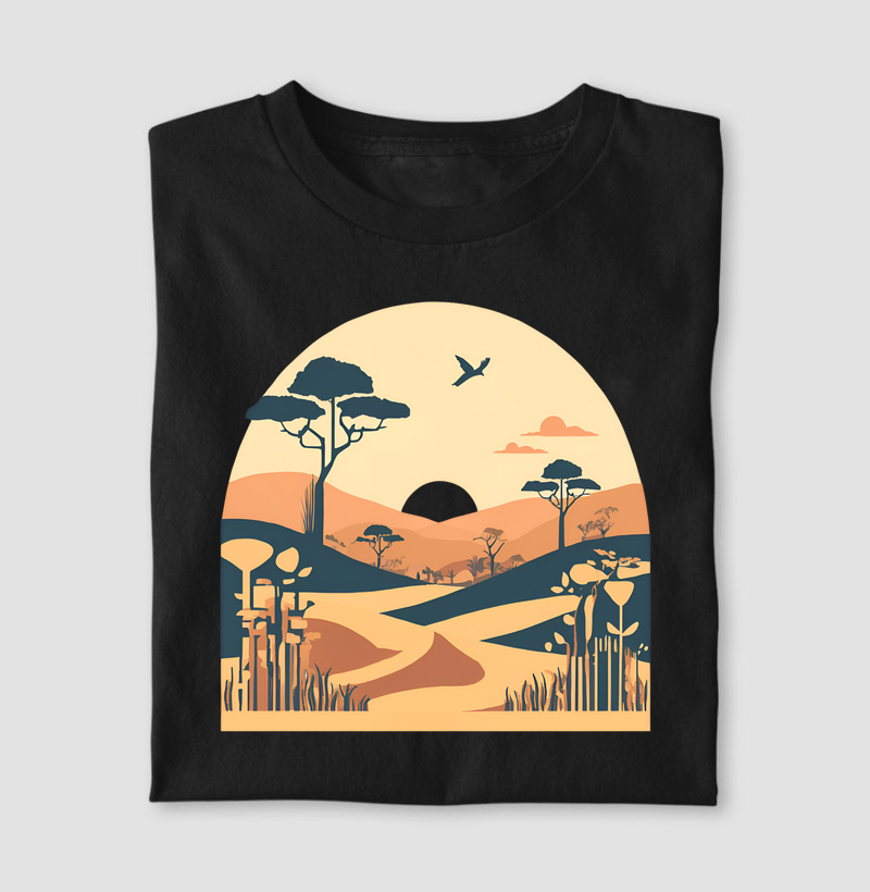 Camiseta Animalis Por do Sol Africano 100% Algodão