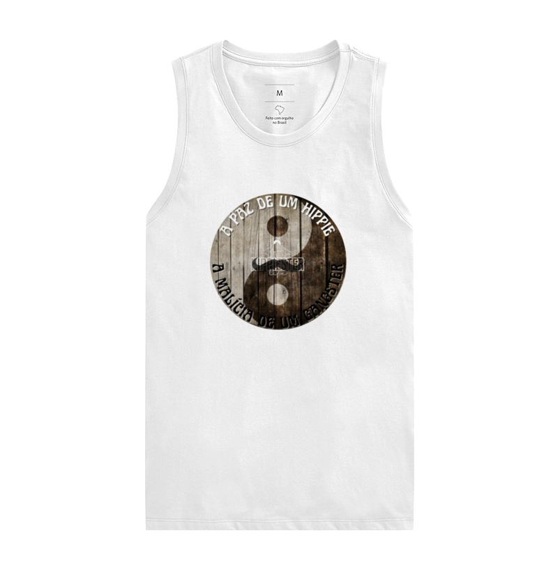 Camiseta Regata Hippiester Life Yin Yang Branca