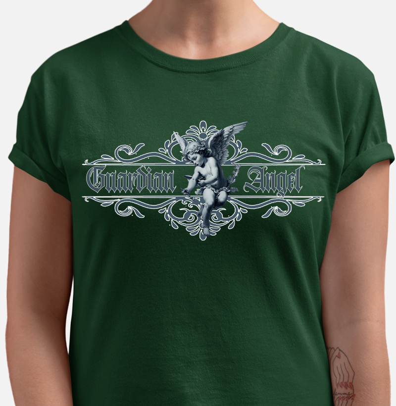 Camiseta Guardian Angel - Arte de Estátua Angelical