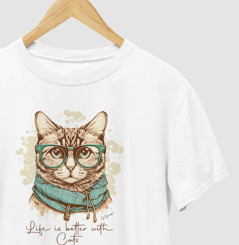 Camiseta gato cachecol